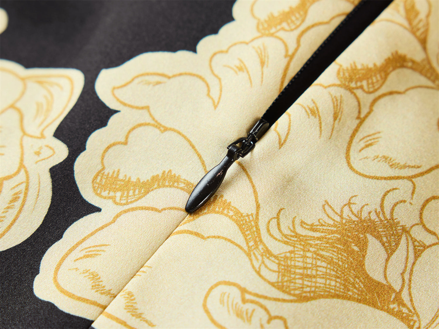 Printed Mulberry Silk Dress | Yellow