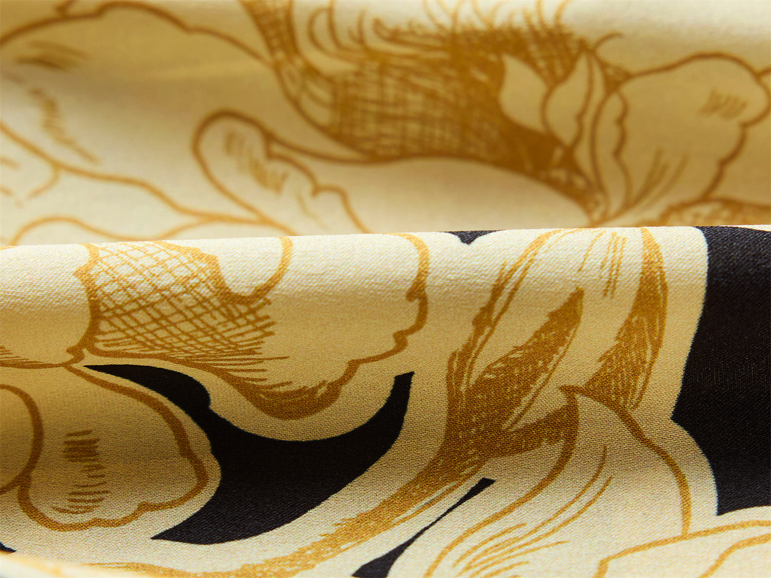 Printed Mulberry Silk Dress | Yellow