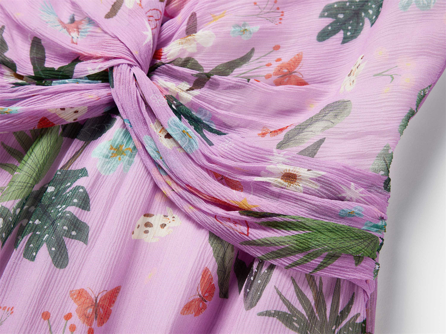 Silk Floral Midi Dress | Purple