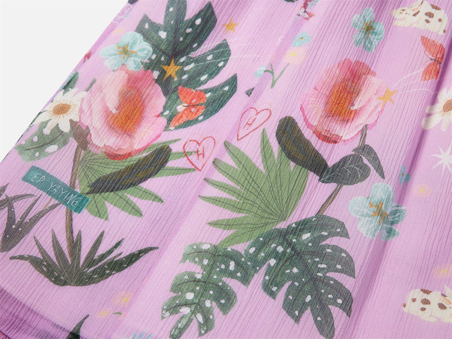 Silk Floral Midi Dress | Purple