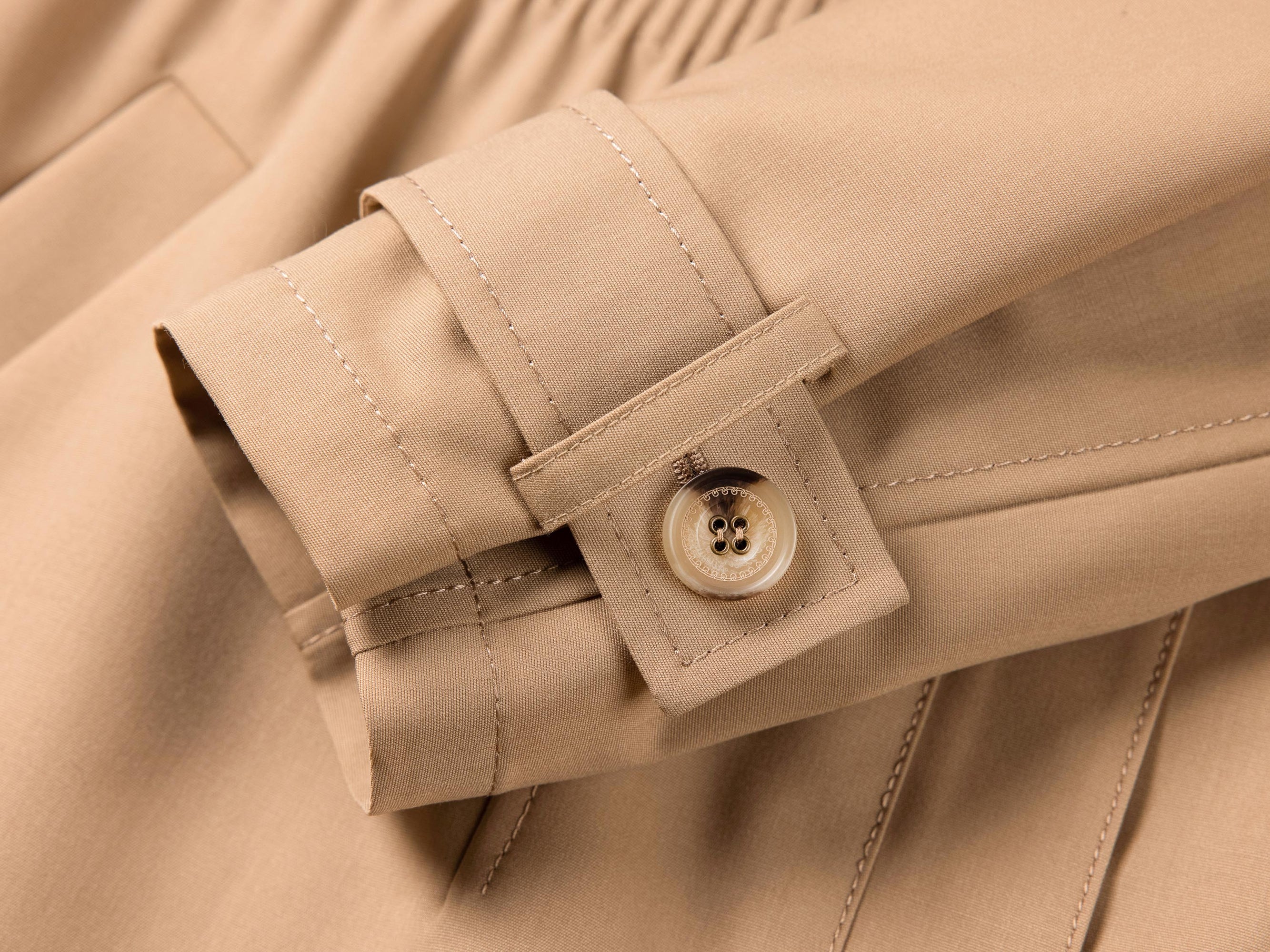 hooded trench coat | Beige