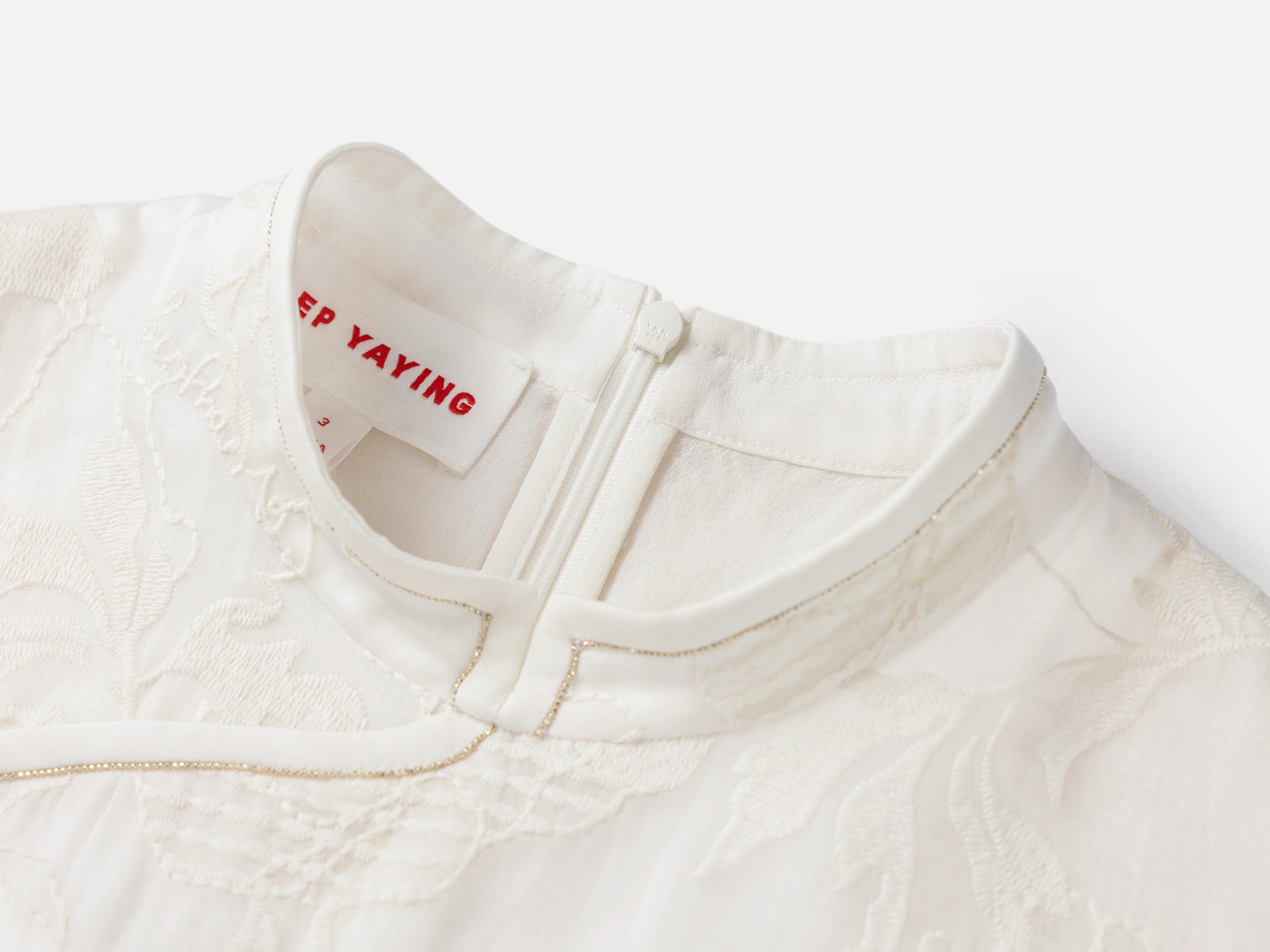 Silk Embroidered Dress | White