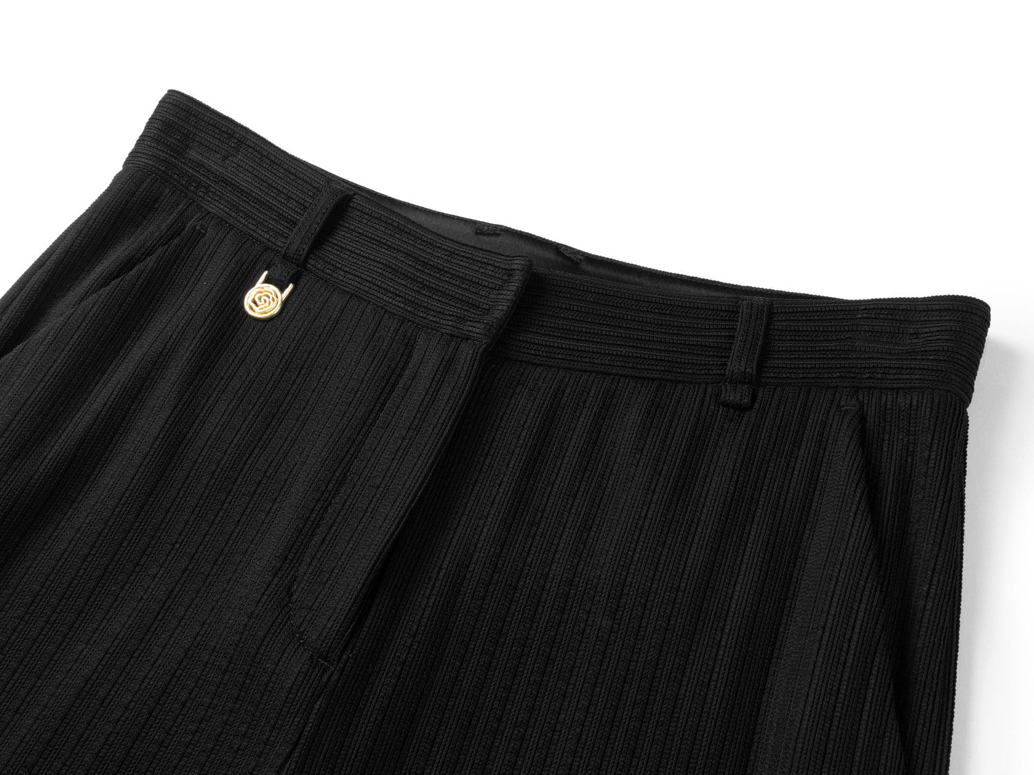 Stretch Denim Suit Pant | Black