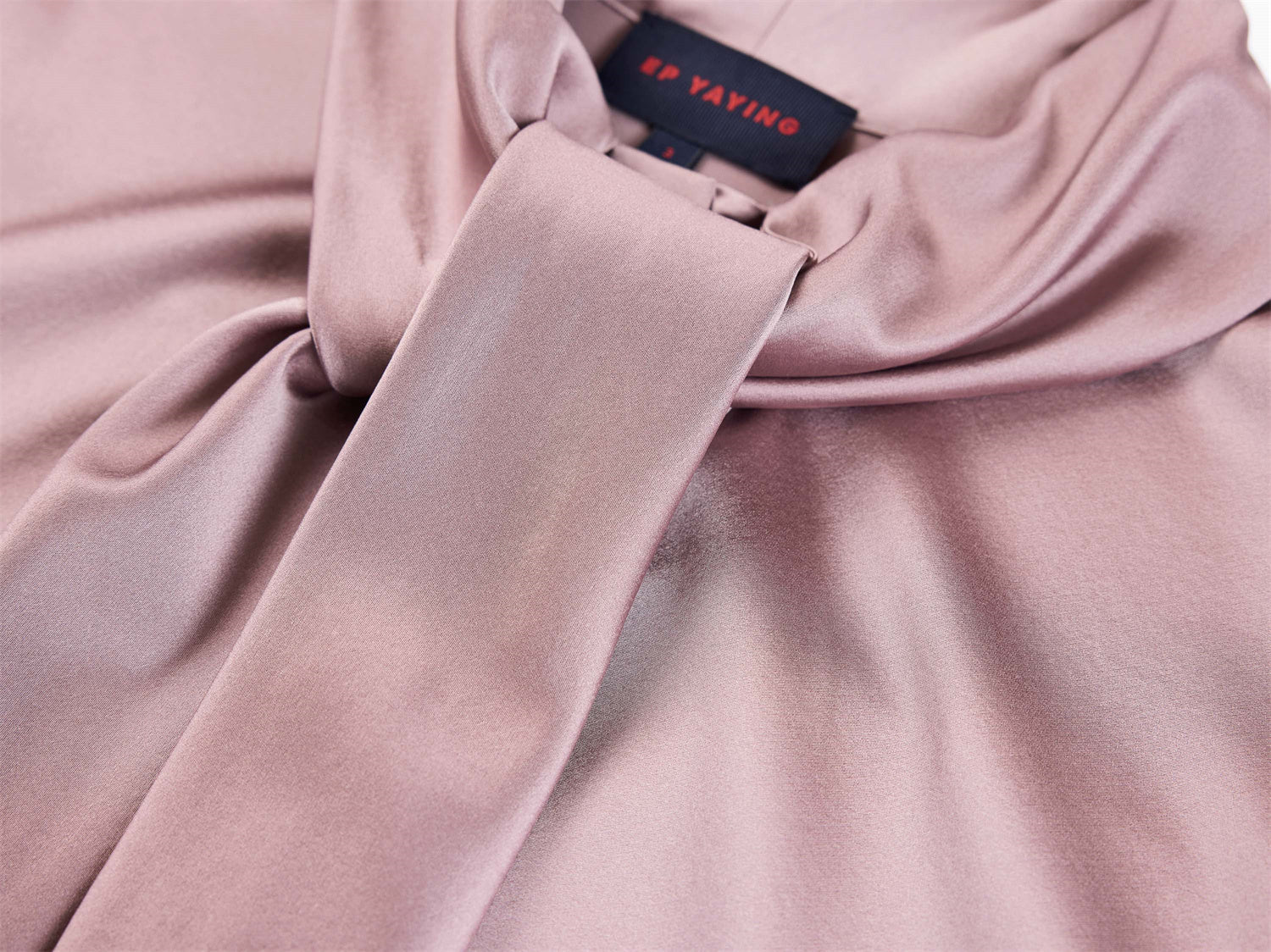 Heavy Silk Satin Ribbons Shirt | Purple
