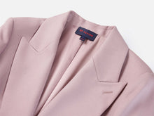 Notched Lapel Double-Breasted Suit Jacket | Purple