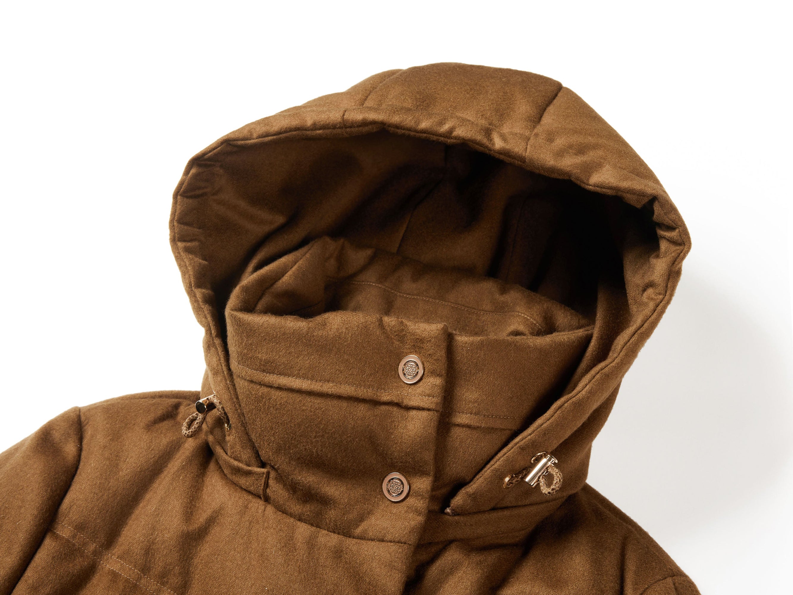 Long Cashmere Down Jacket | Brown