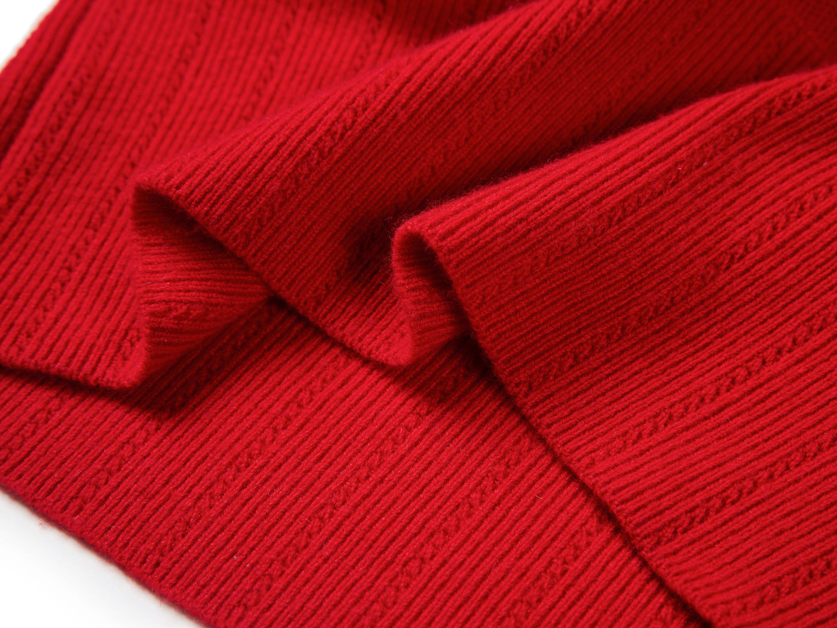 Round Neck Soft Knit Top | Red