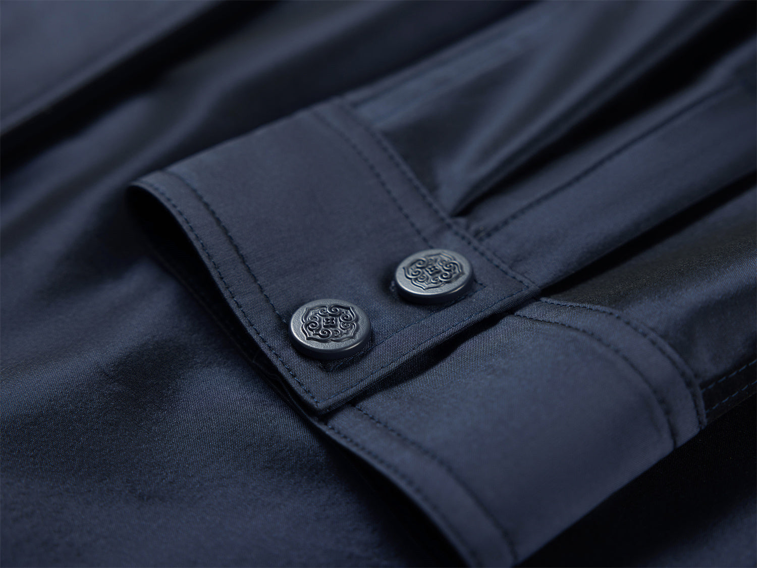 Triacetate Trench Coat | Navy
