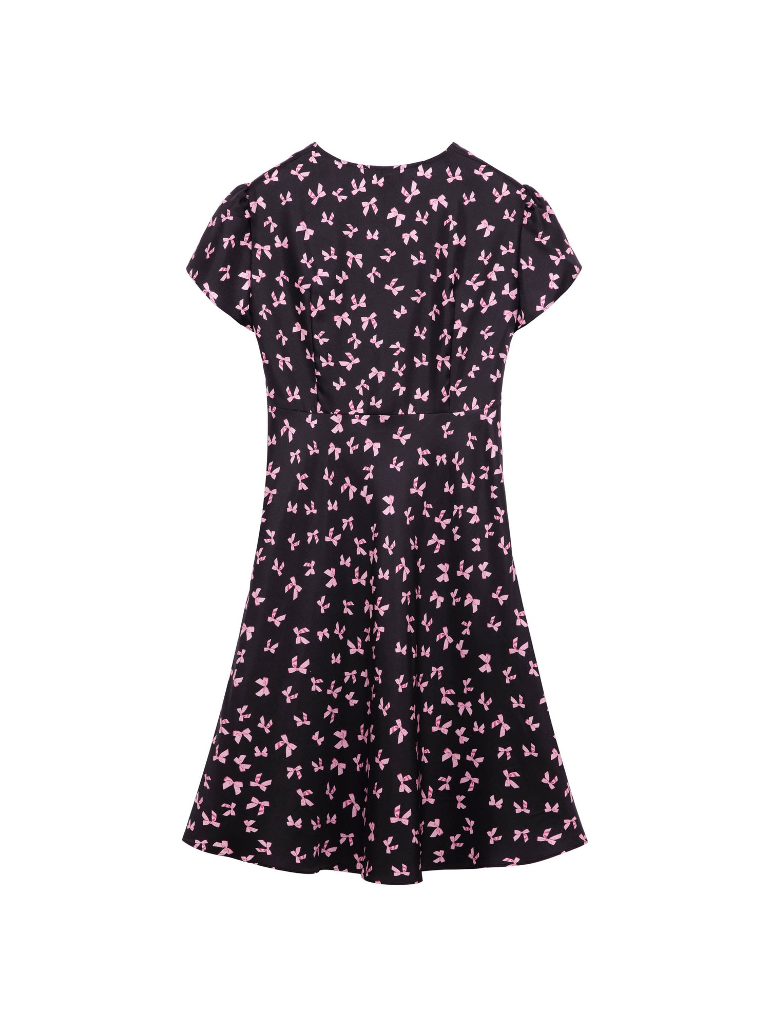 Round Neck A-line Dress | Black