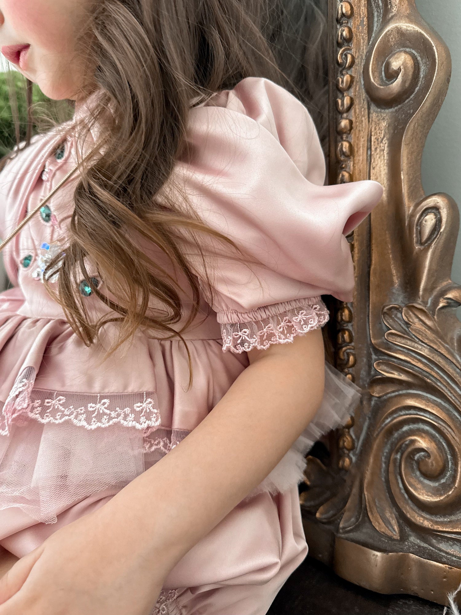 Baby Girls | Satin Ballerina Romper | Pink
