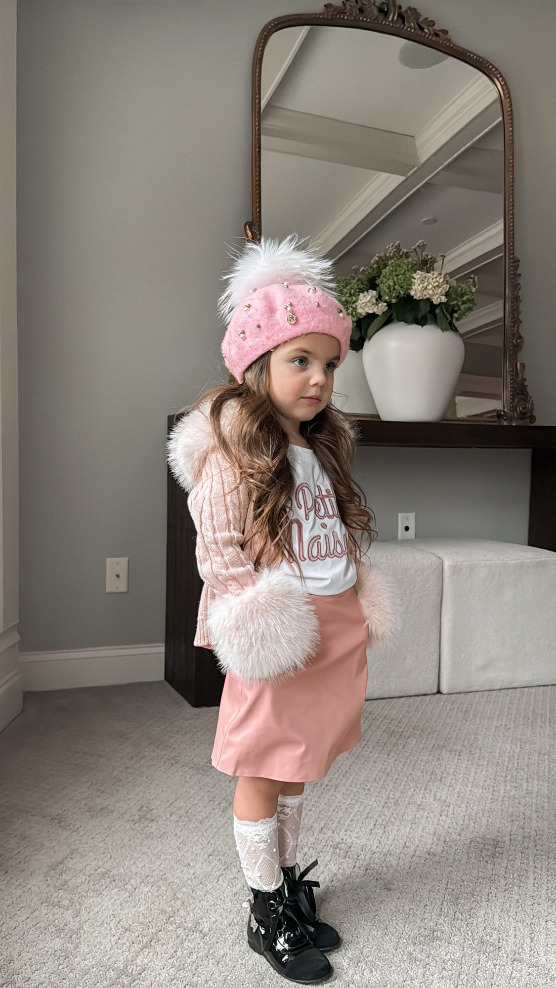 Baby Girls | Petite Maison Logo Pima Cotton T-Shirt | Pink