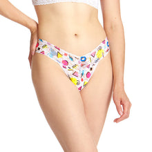 Signature Lace Low Rise Thong - II | White/Multi