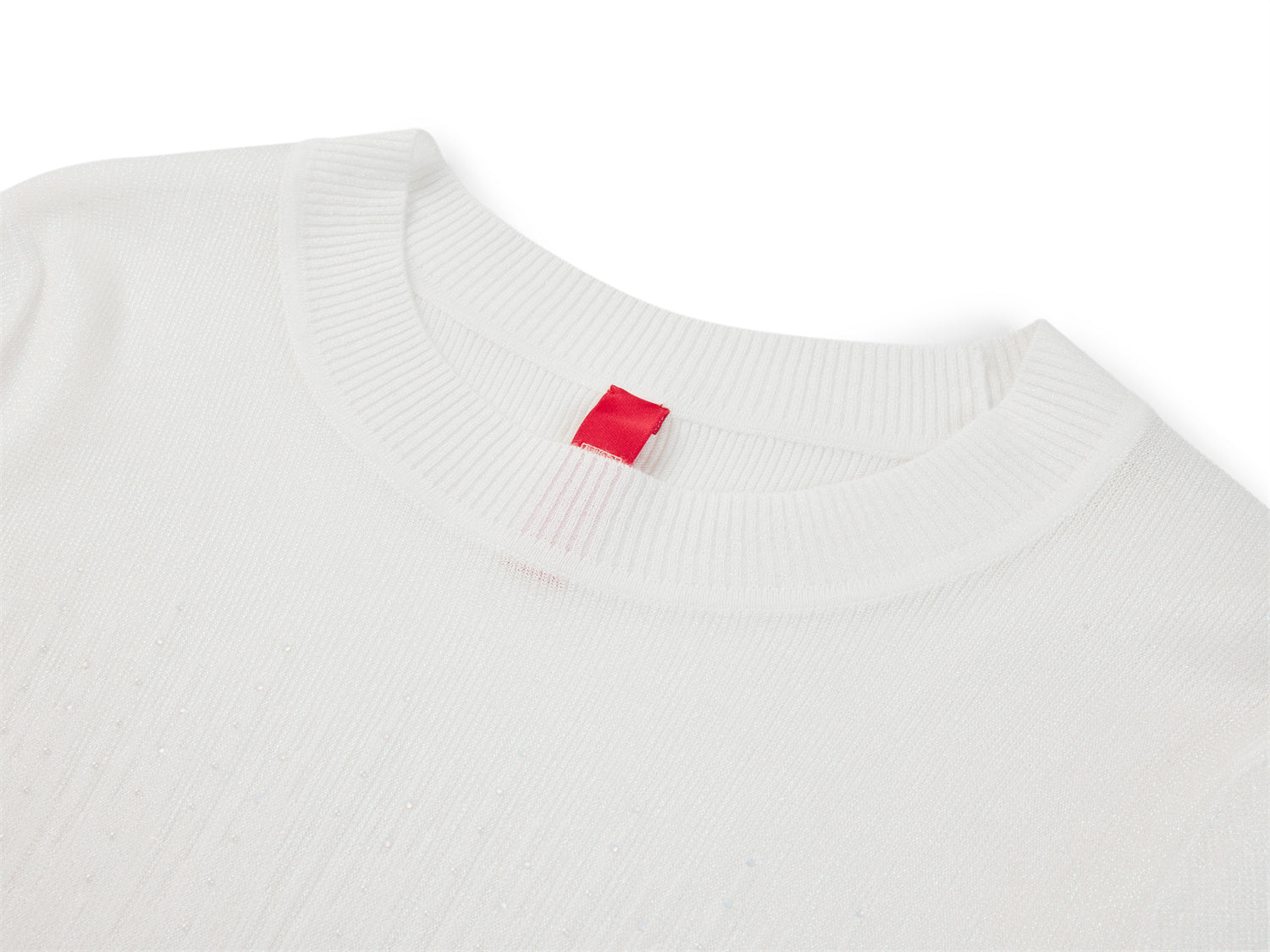 Classic Round-Neck Knitted Base Layer | White