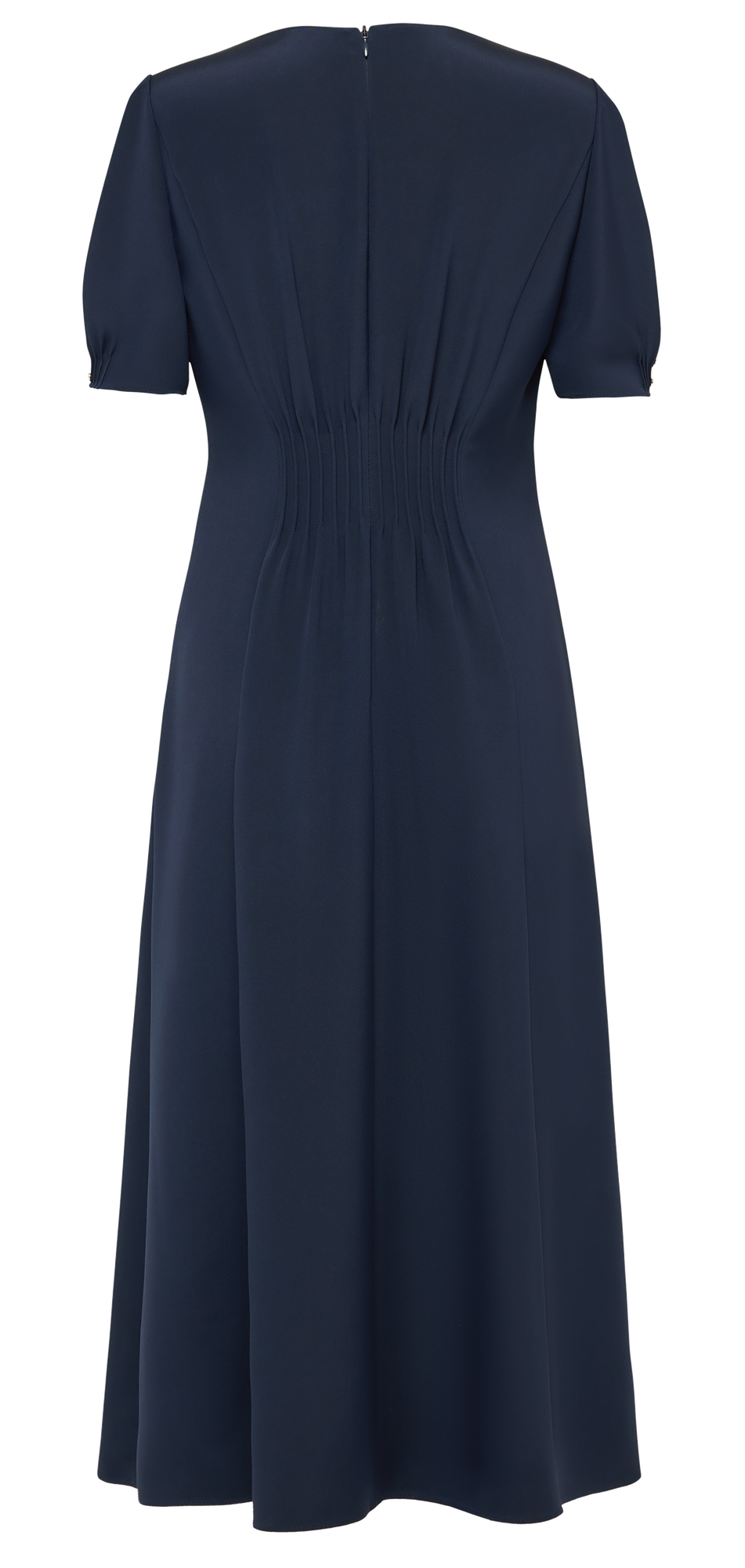Silk V-Neck Dress | Navy