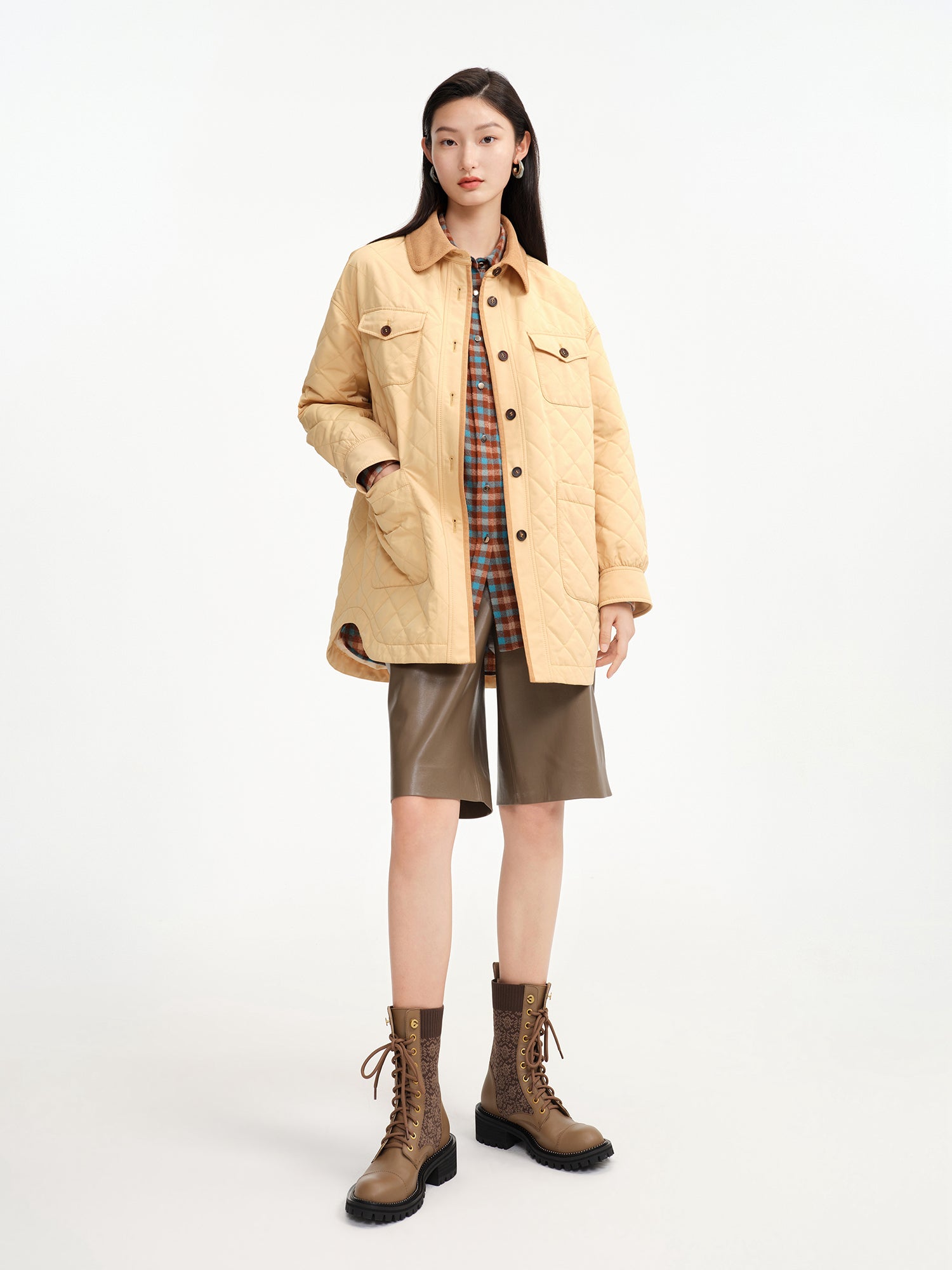 Knit Lace Up Ankle Boots | Brown