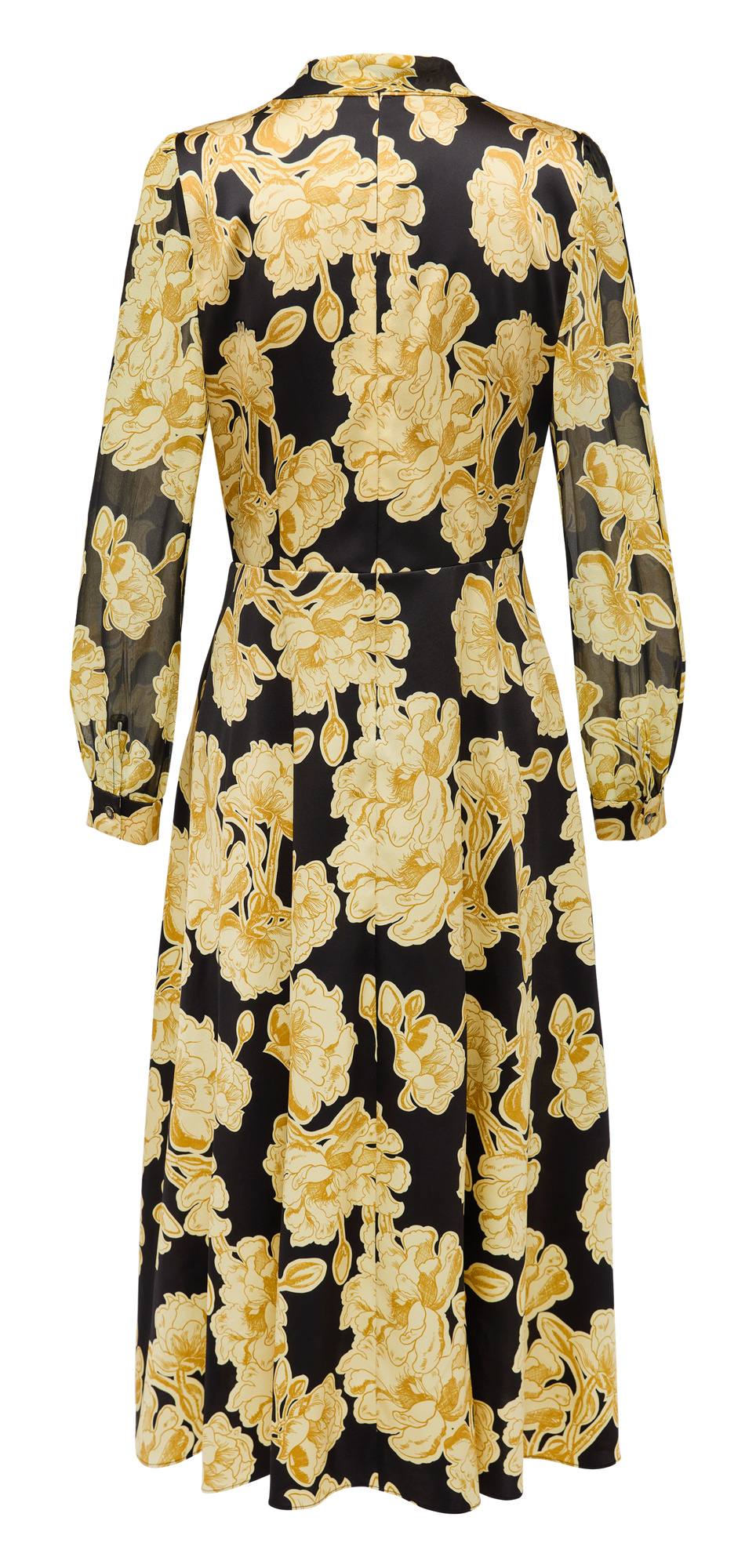 Printed Mulberry Silk Dress | Yellow