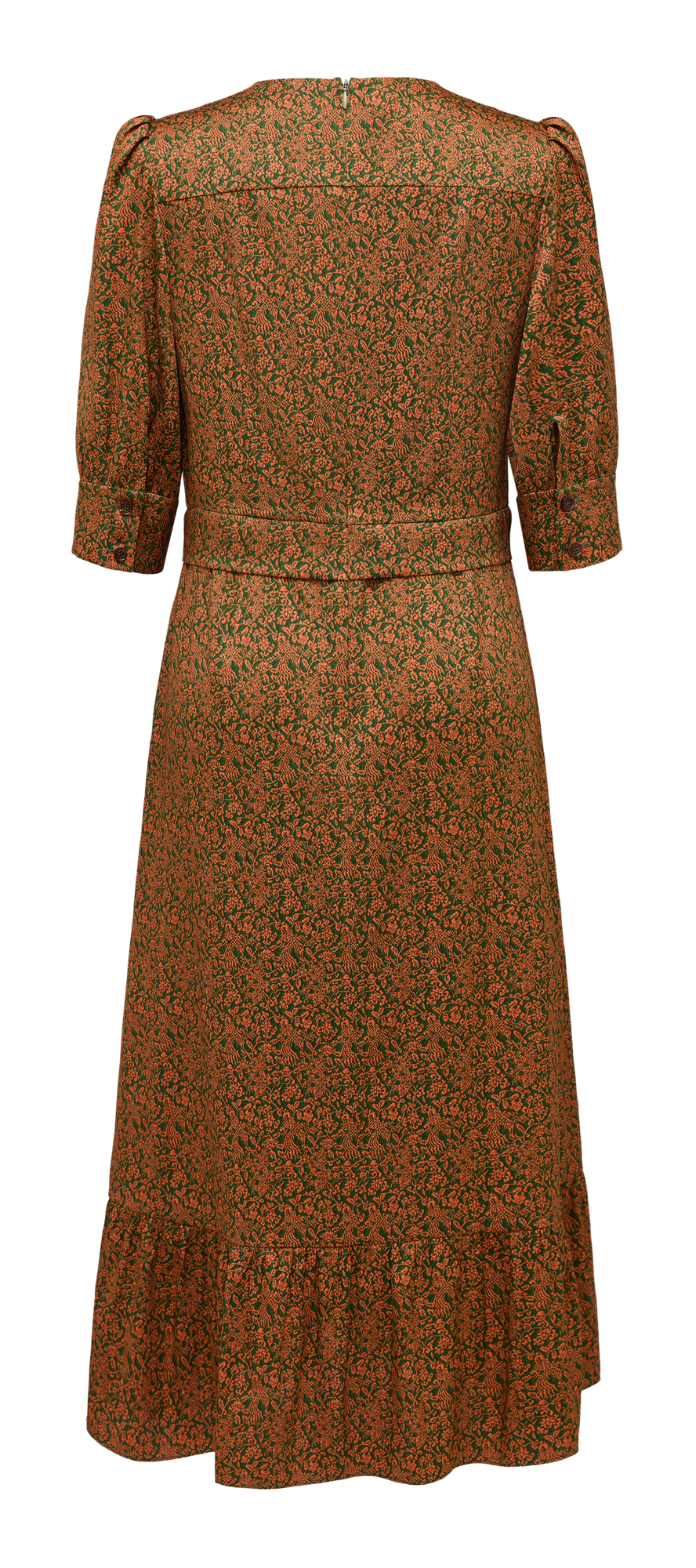One-Piece Tea-Length Dress | Brown