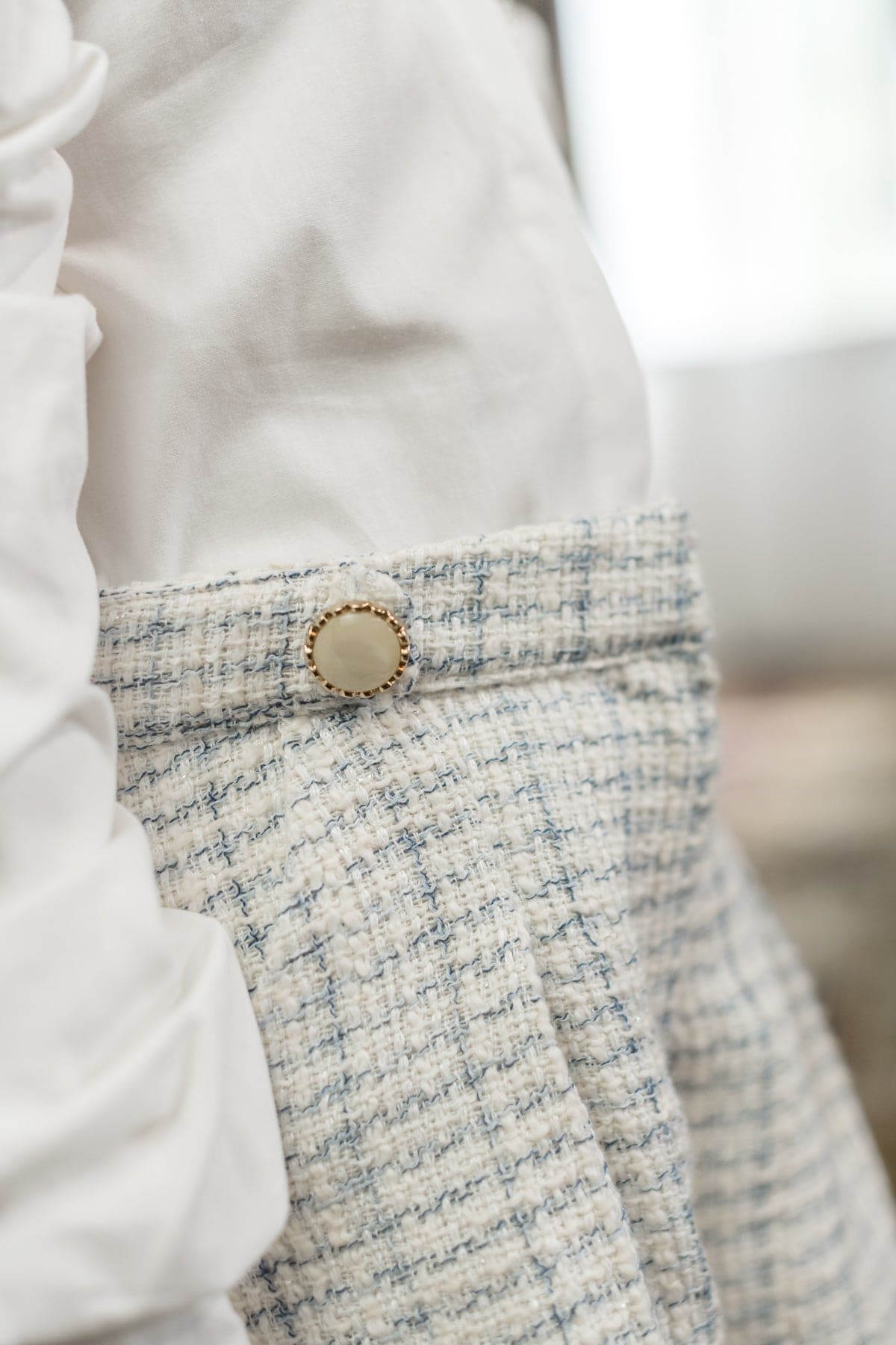 Baby Girls | Iris Blouse and Tweed Shorts Set | White