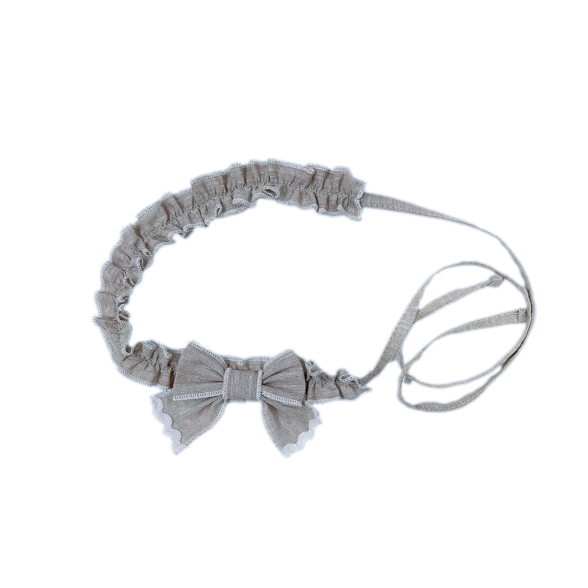 Ashlyn Beige Linen Hair Sash - Petite Maison Kids