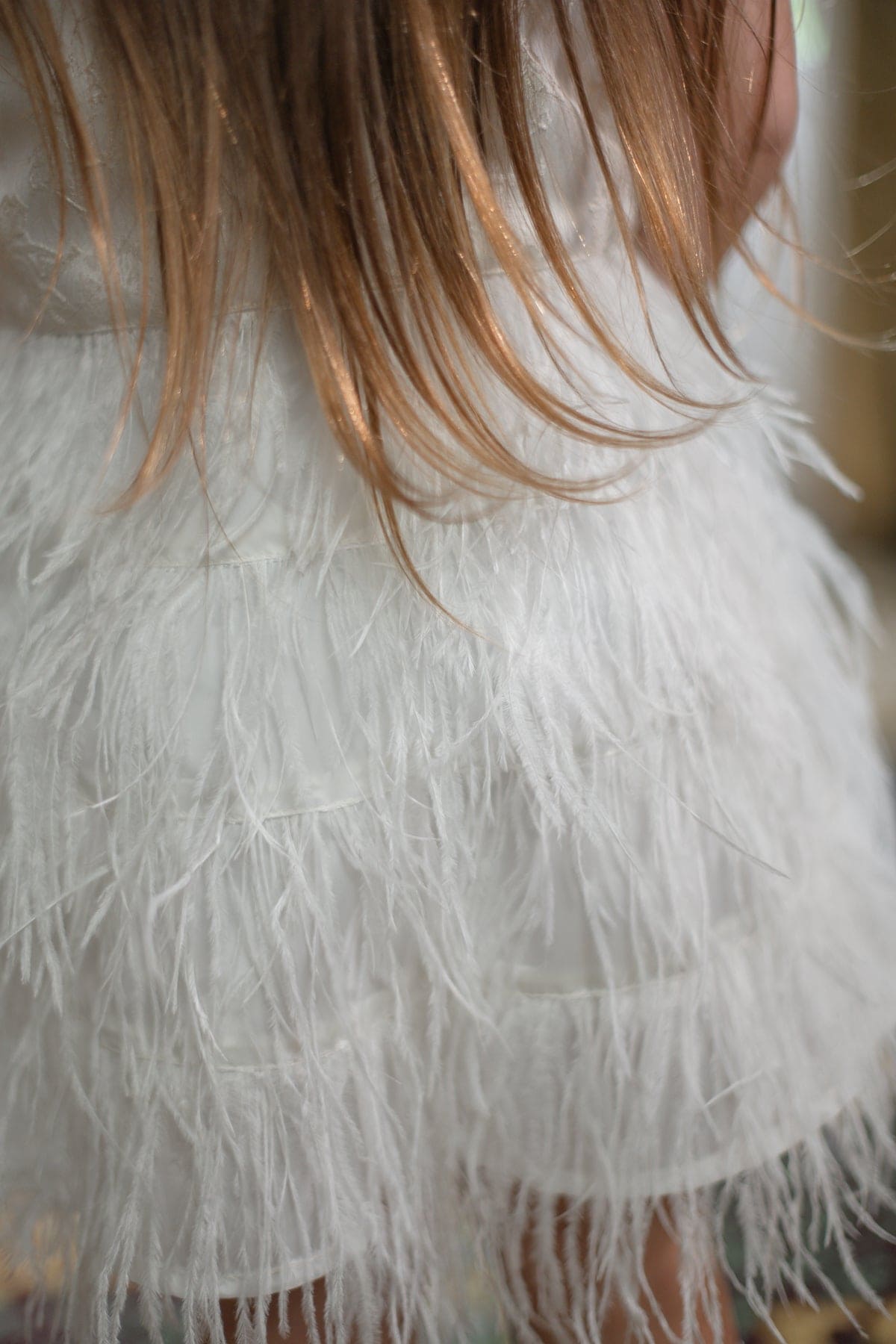 Baby Girls | Eliza Feather Dress | Ivory