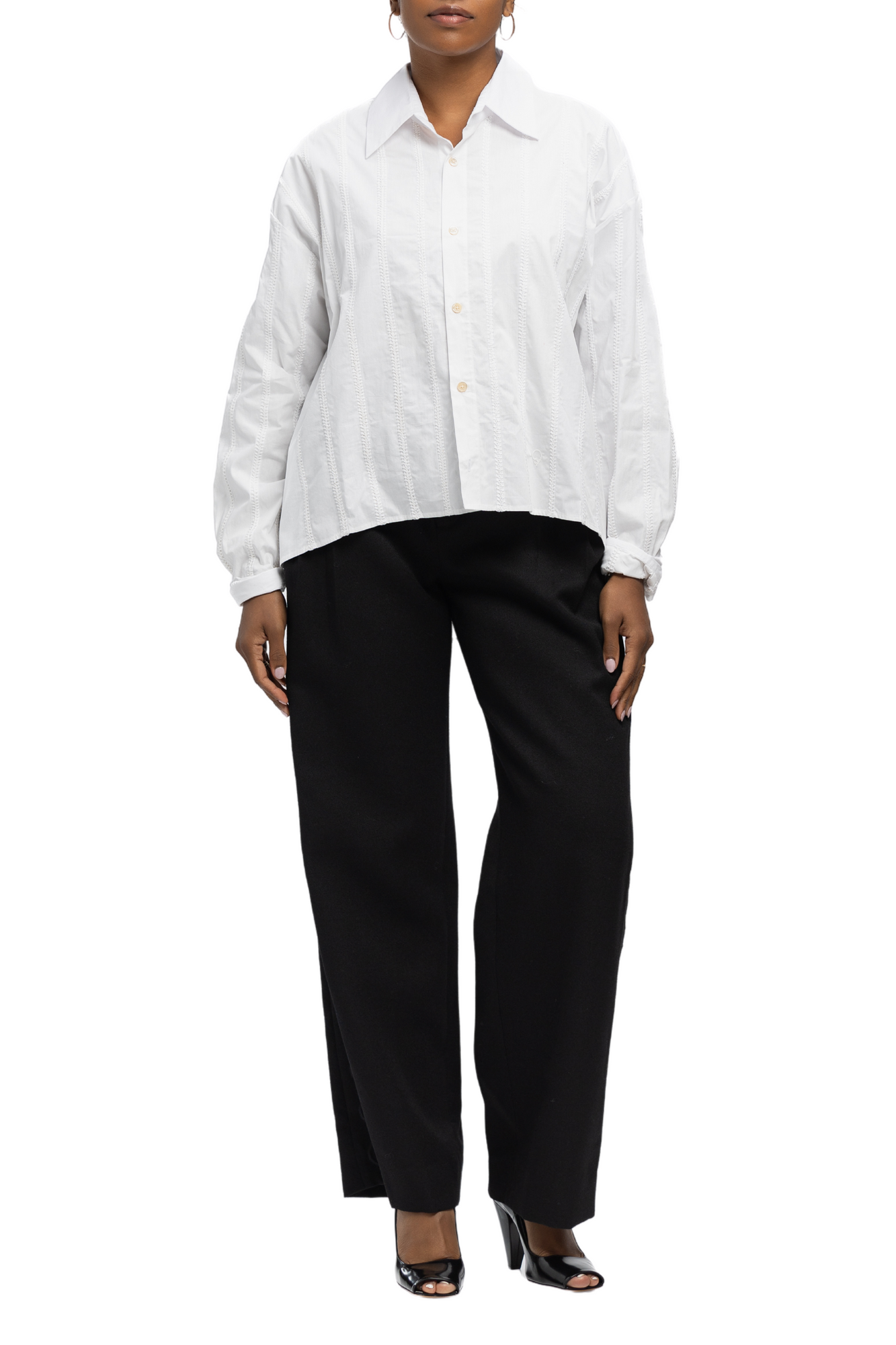 DIOTIMA Mossman White Crochet Shirt