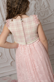 Baby Girls | Molly Tweed Top and Lace Skirt Set | Pink