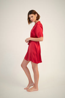 Silk Gown with Lace | Ruby