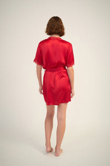Silk Gown with Lace | Ruby