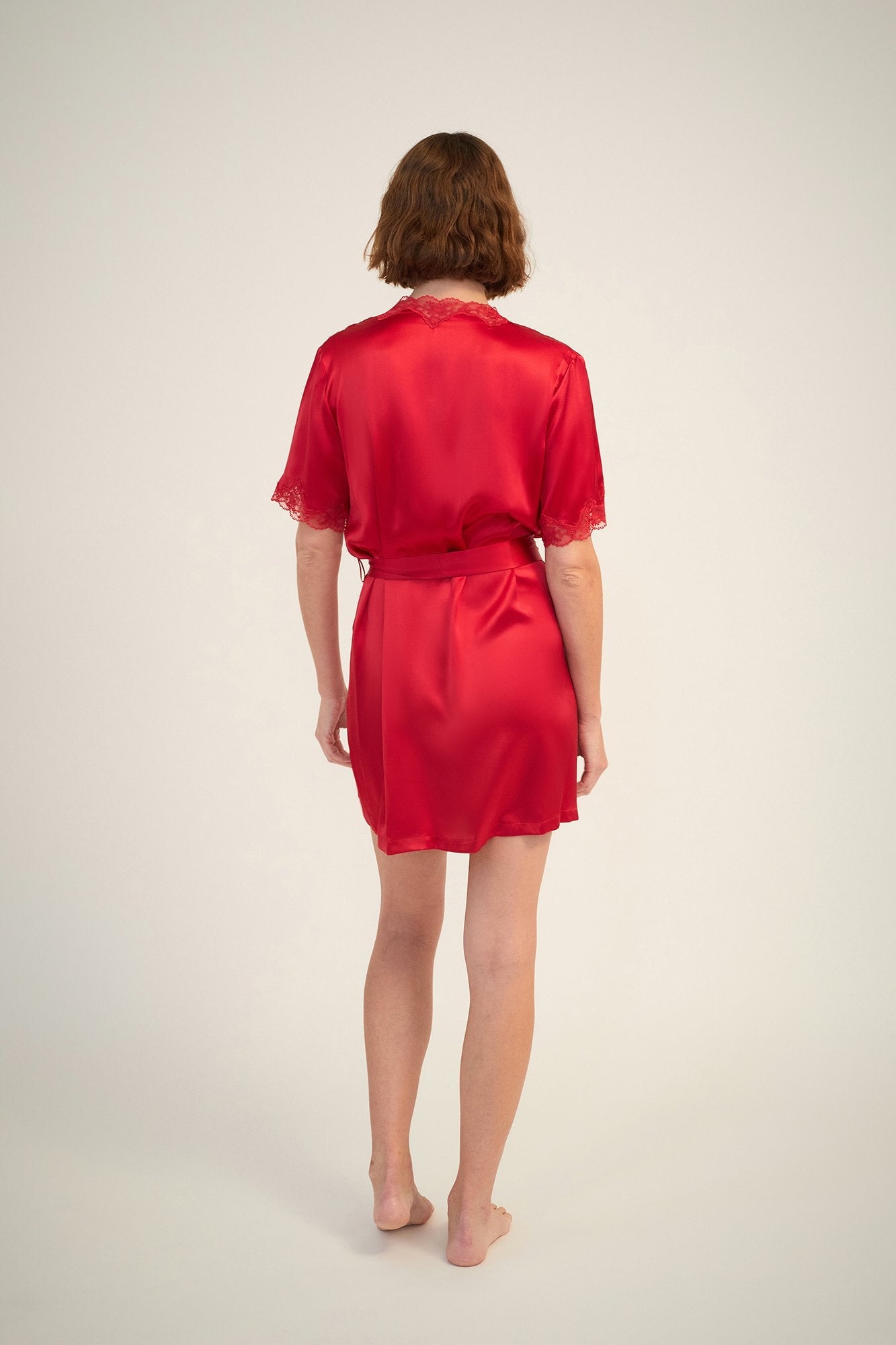 Silk Gown with Lace | Ruby