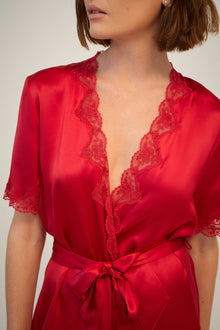 Silk Gown with Lace | Ruby