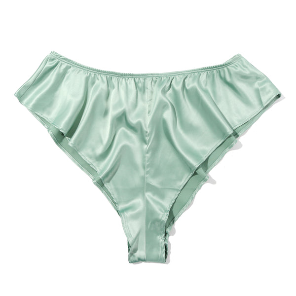Satin Sleep Flutter Tanga | Green Tea