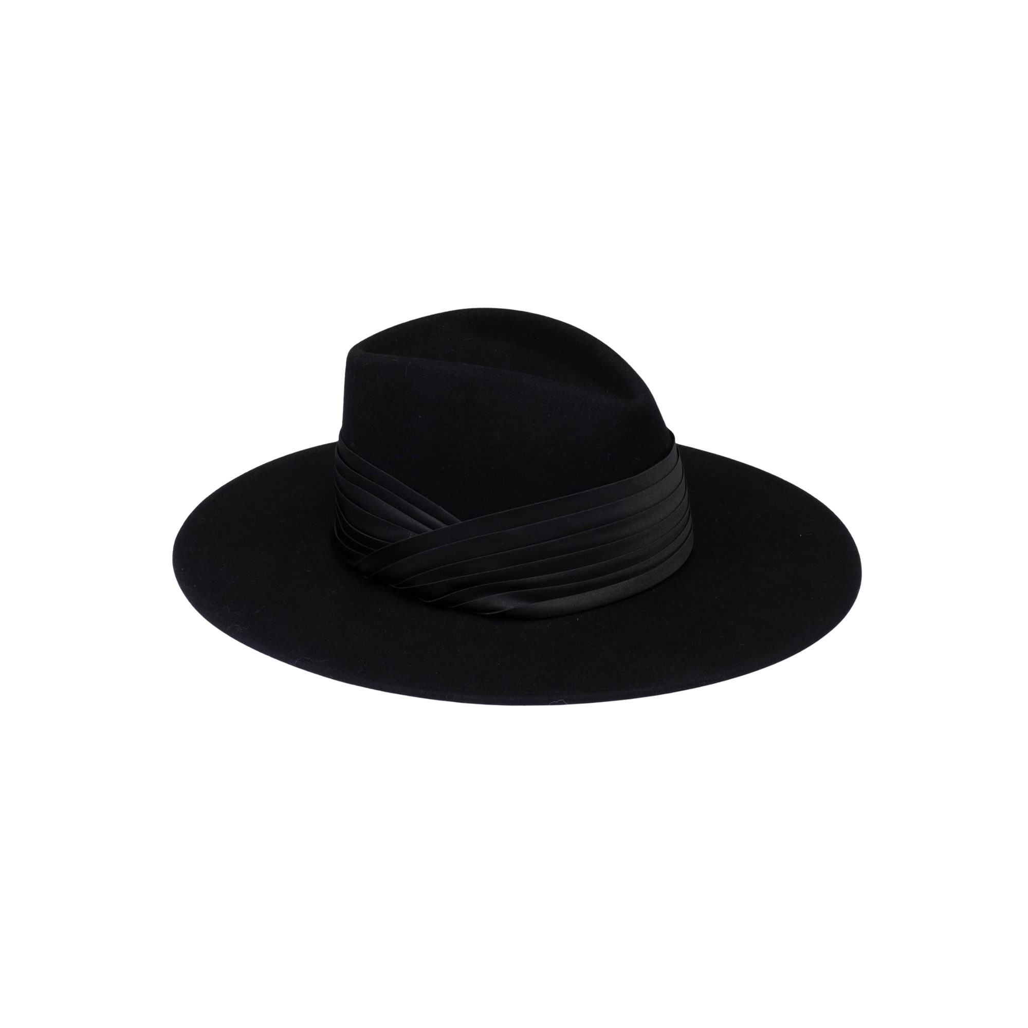 Harlowe Wool Felt Fedora | Black