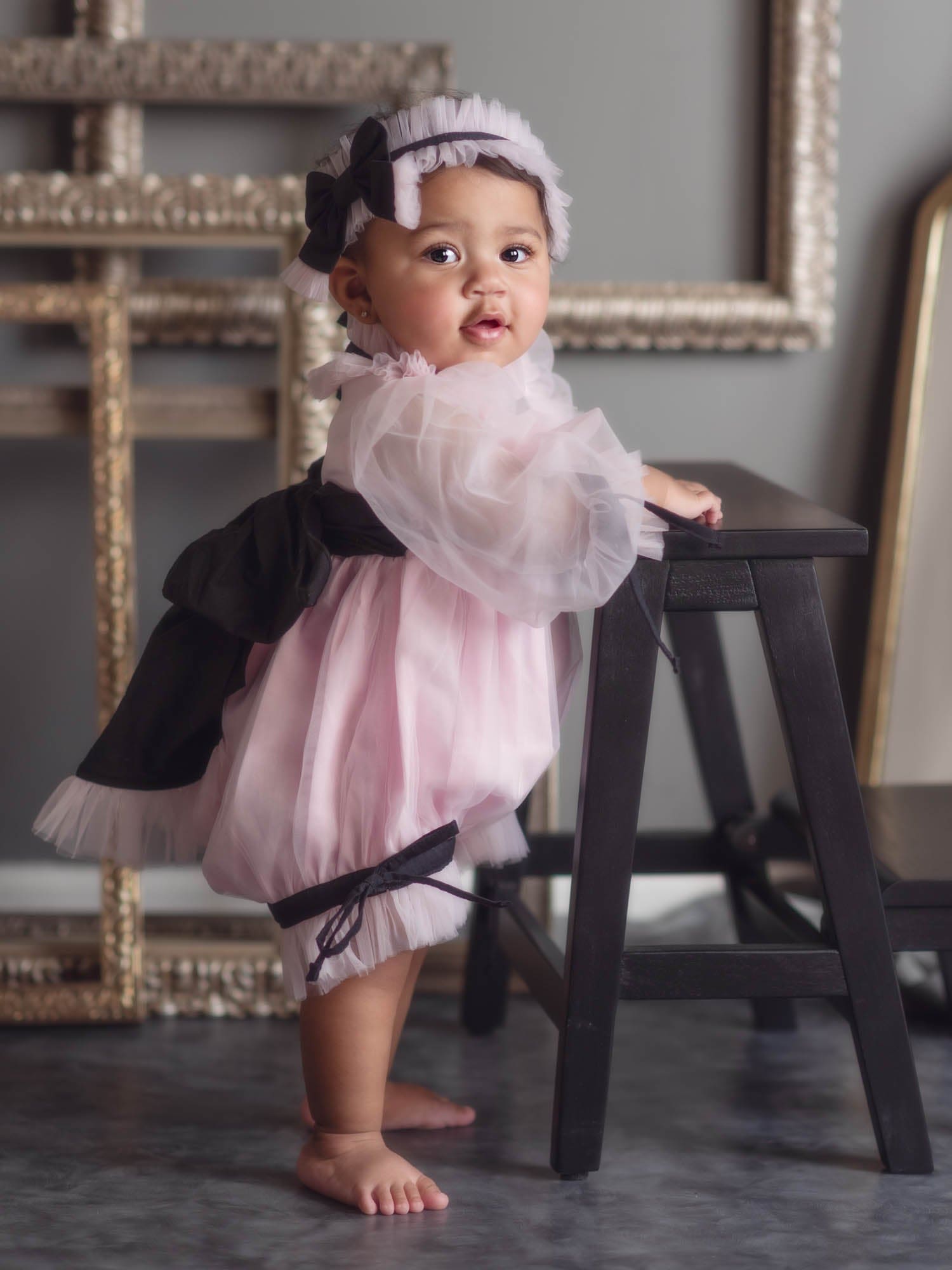 Baby Girls | Coco-Pink Tulle Romper | Pink