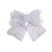 Ariel Ruffle Tulle Hair Bow | White