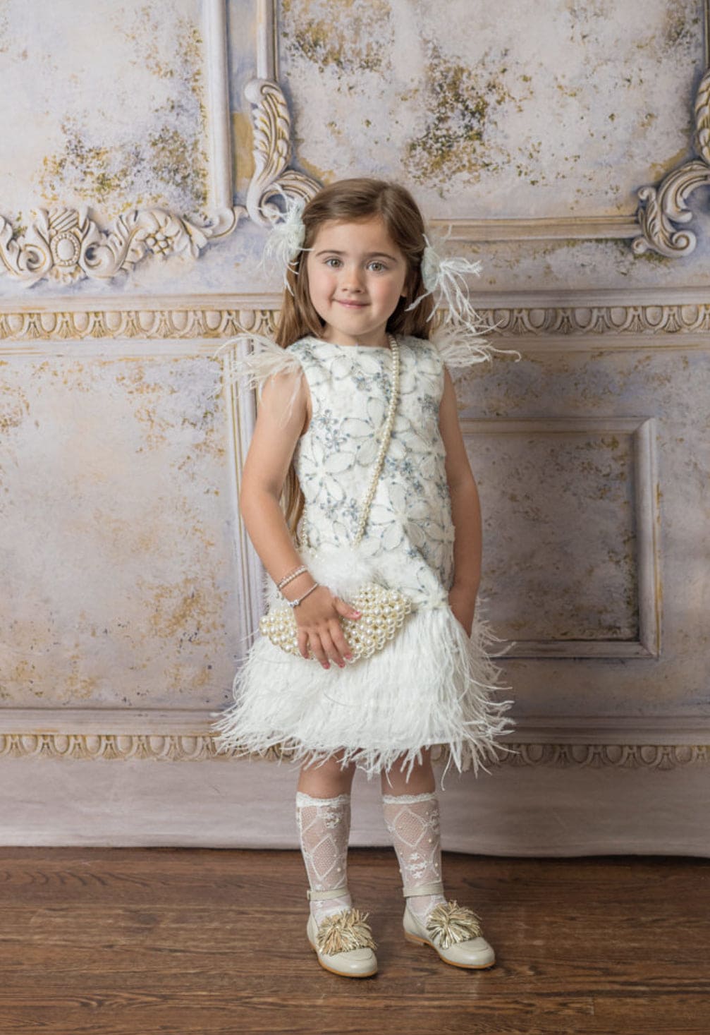 Baby Girls | Olivia Feather Dress | White