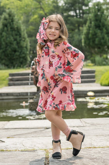 Girls | Flora Flower Print Jumpsuit | Pink