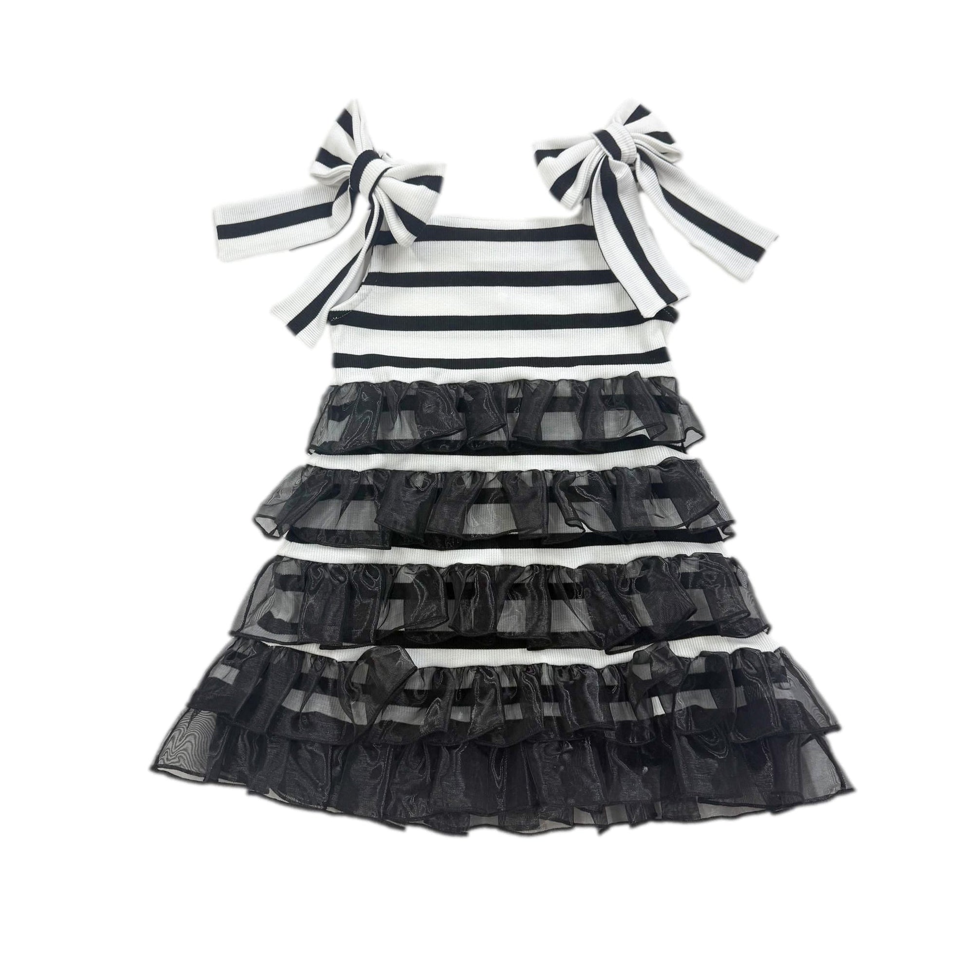 Baby Girls | Monaco and Striped Dress | Black & White