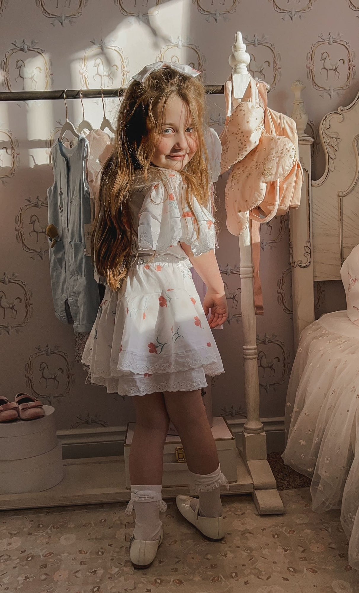 Baby Girls | Tulip Cotton Blouse and Shorts Set | White