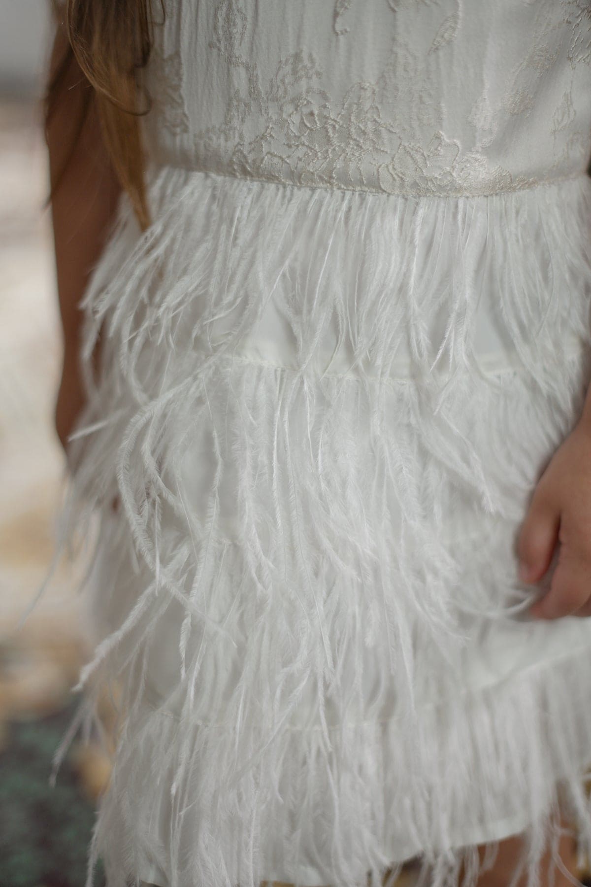 Baby Girls | Eliza Feather Dress | Ivory