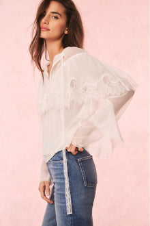 Afton Silk Lace Blouse | Ivory