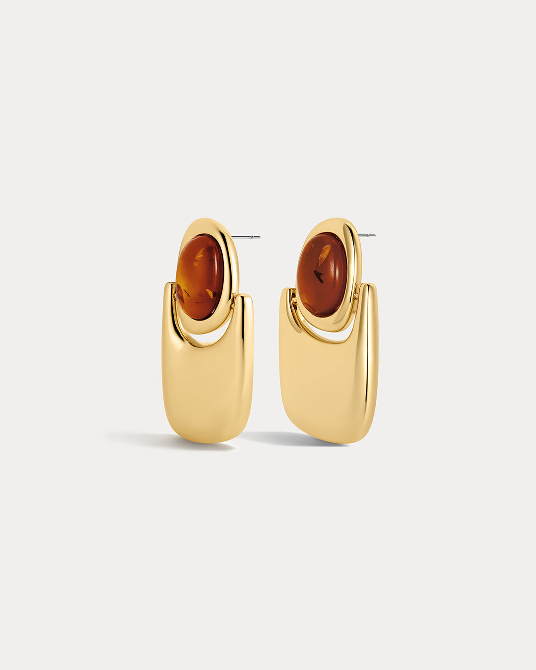 The Amber Honey Resin Statement Earrings | Gold