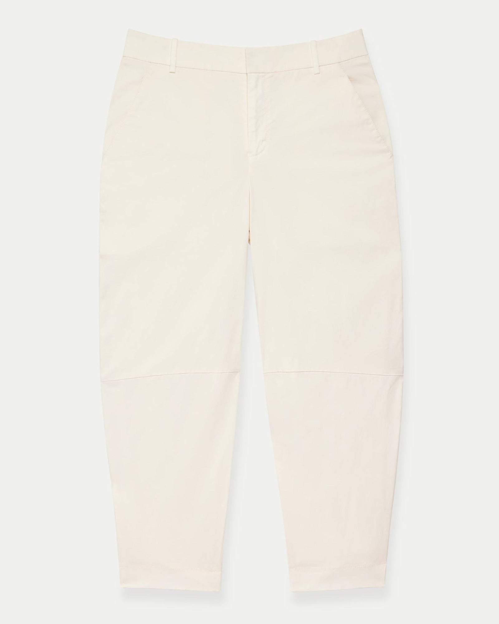 Another Tomorrow Curved Chino in Off White – Cotton Women's Trousers