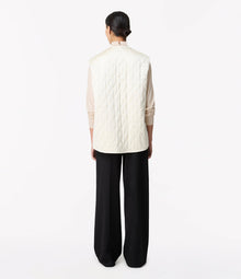 Another Tomorrow Satin Gilet in Cream – Satin Women's Jacket