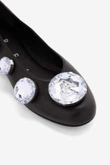 Multi Jumbo Crystal Ballet Flat | Black