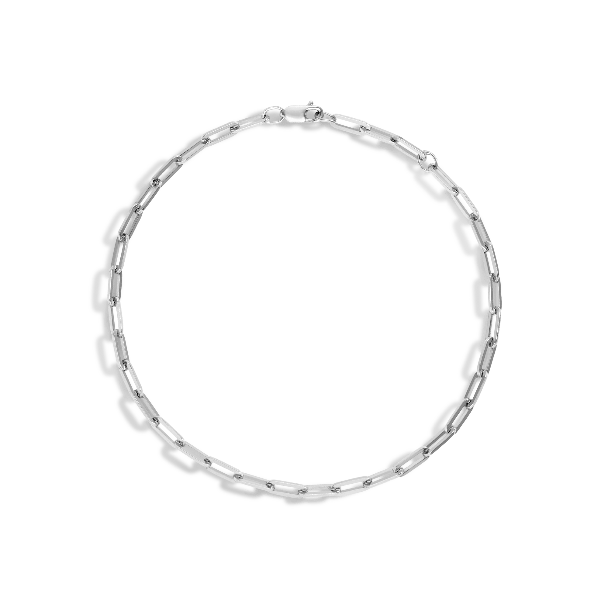 Medium Paperclip Chain Bracelet | 14K White Gold Vermeil