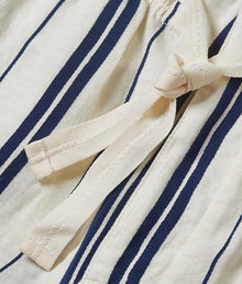 Alex Stripe Stripe Relaxed Fit Linen-Cotton Drawcord Trousers | Azul Blue/Cashew