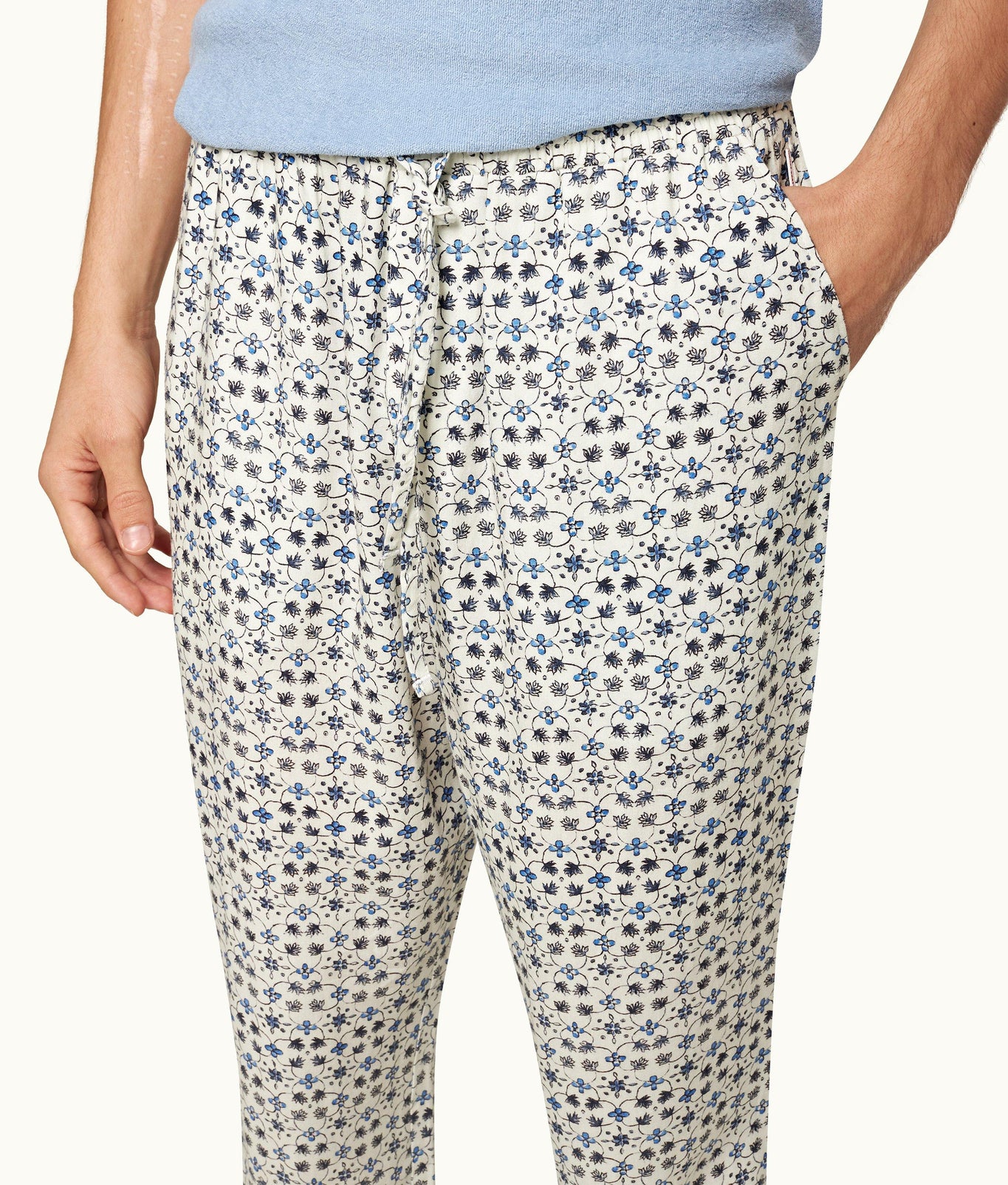 Alfred Fiore Print Relaxed Fit Lounge Trousers | Cashew