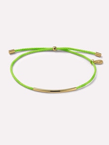 LGBTQ Education Cord Bracelet | 14K Gold on Brass | Bright Green Cord