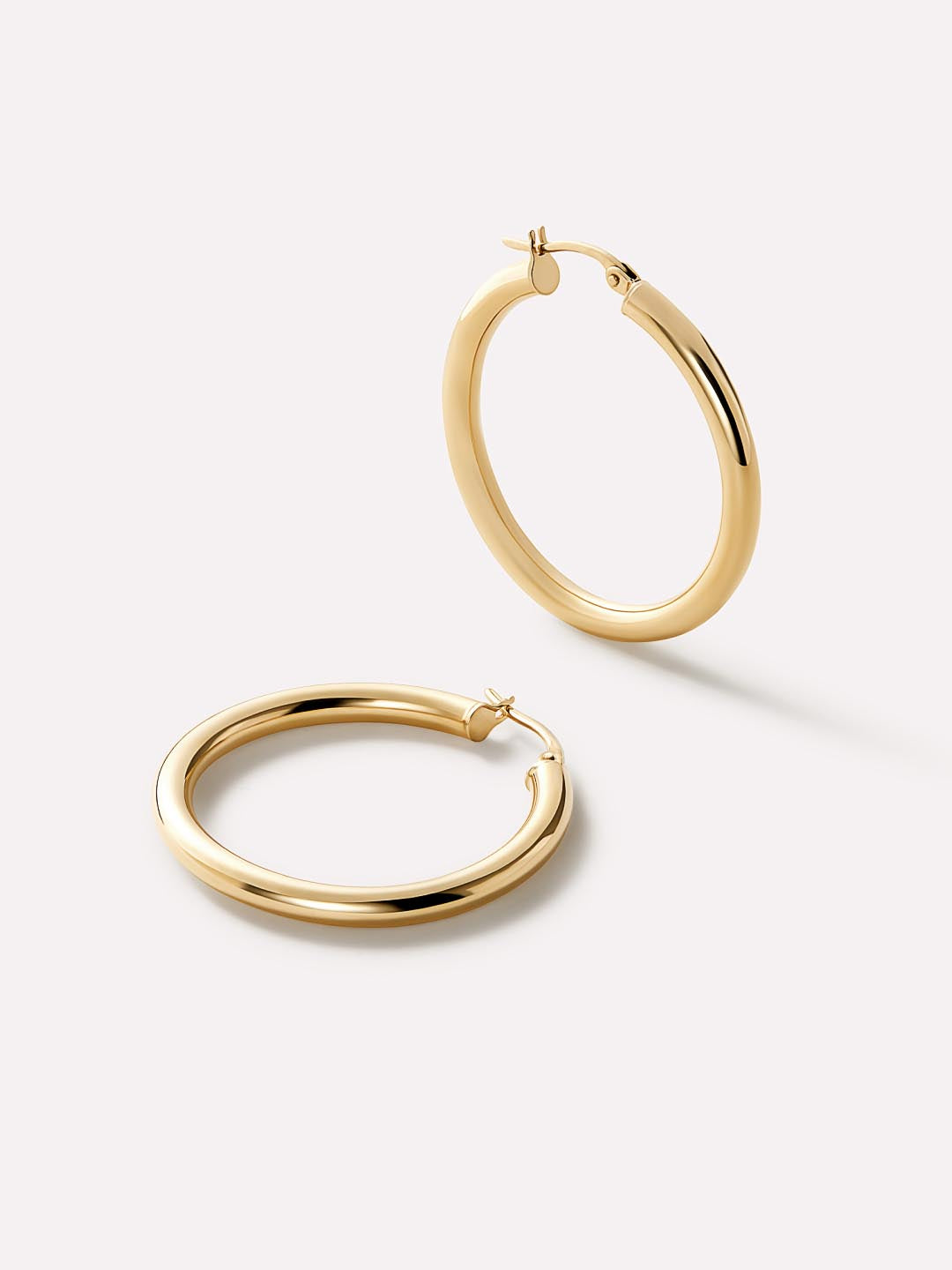 Classic Large Chunky Hoop Earrings | 10K Solid Gold