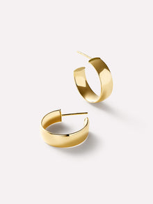 Bold Small Huggie Hoop Earrings | 10K Solid Gold